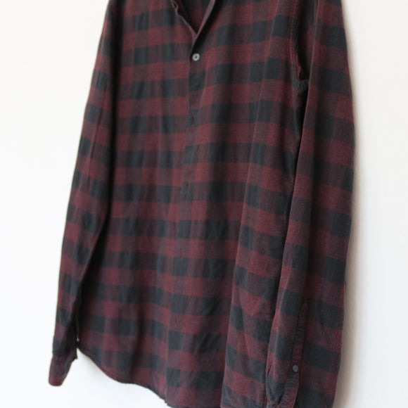 Black & Maroon Plaid Shirt | Size 34