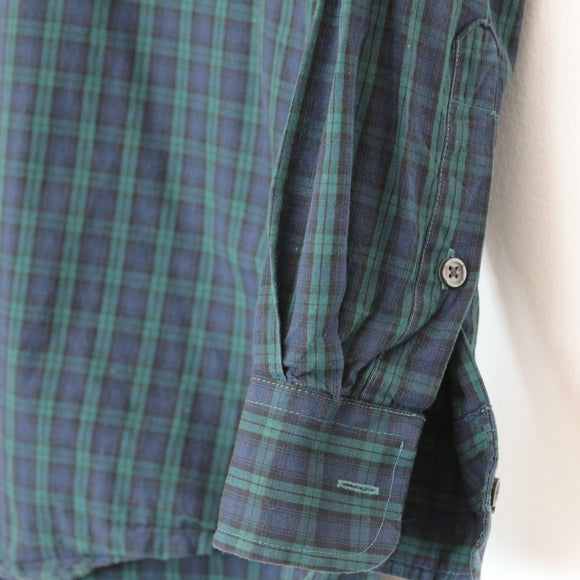 Blue & Green Long-Sleeve Plaid Shirt | Size 32