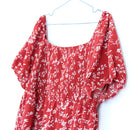 Red & White Floral Summer Dress | Size XL-3