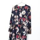 Navy Blue Floral Dress | Size L-2
