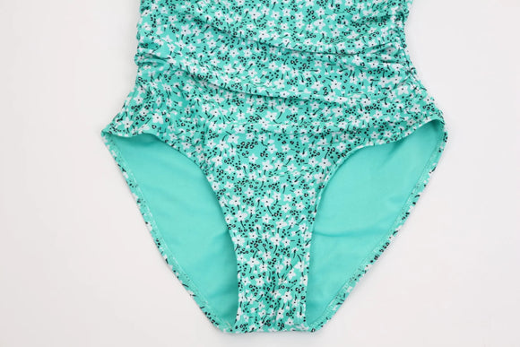 Woolworths Bright Blue Floral Full-Coverage Swimsuit | Size 10 | Pre-Loved