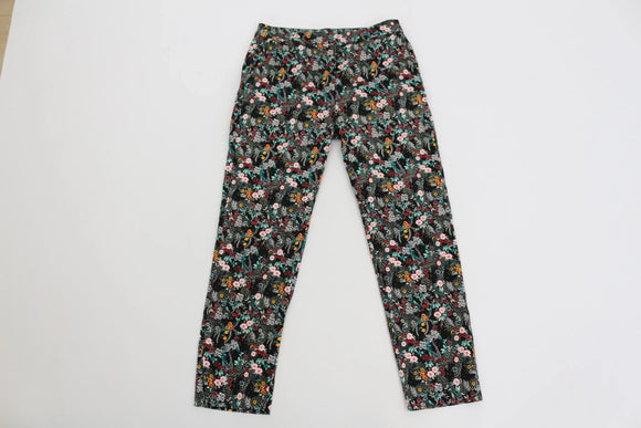 H&M Black Floral Print Pants | Size 8 | Pre-Loved