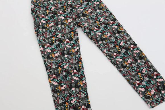 H&M Black Floral Print Pants | Size 8 | Pre-Loved