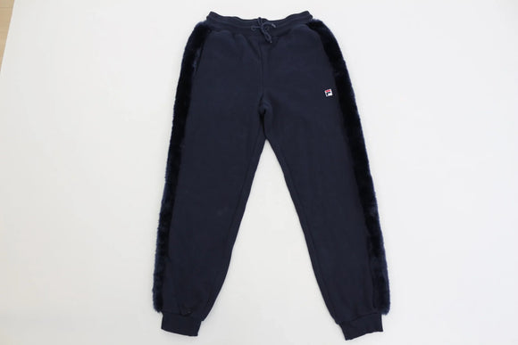 Fila Navy Blue Faux Fur Trim Joggers | Size 36 | Pre-Loved