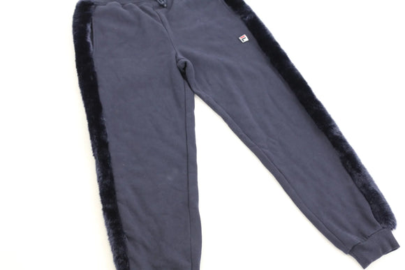 Fila Navy Blue Faux Fur Trim Joggers | Size 36 | Pre-Loved
