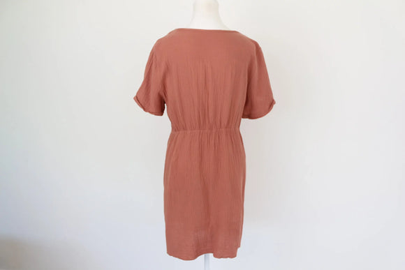 Burnt Orange Button-Down Dress – Size S | Thrift Finds