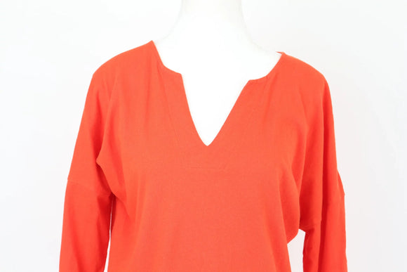 Bright Orange Long-Sleeve Top – Size M | Thrift Finds