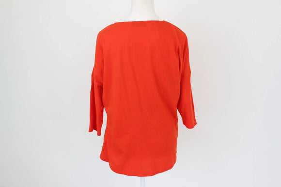 Bright Orange Long-Sleeve Top – Size M | Thrift Finds