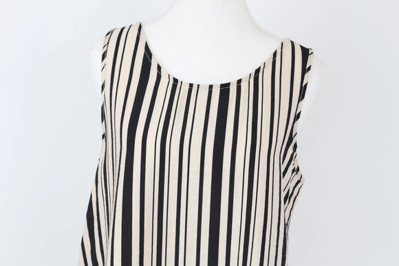 Exact Black & Cream Striped Summer Top | Size S | Brand New