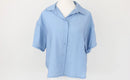 Exact Dusty Blue Cropped Short-Sleeve Shirt | Size 10 | Brand New-1