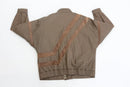 Brown Genuine Leather & Suede Bomber Jacket | Size 14 | Pre-Loved-4