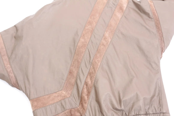 Brown Genuine Leather & Suede Bomber Jacket | Size 14 | Pre-Loved