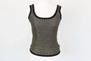Gold & Black Knitted Blouse – Size S | Thrift Finds-1