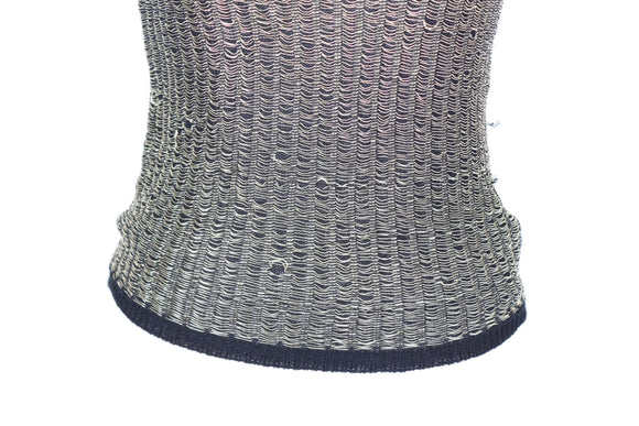 Gold & Black Knitted Blouse – Size S | Thrift Finds
