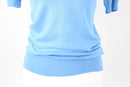 Zara Bright Blue Knitted Short-Sleeve Blouse | Silver Buttons | Size S | Pre-Loved-3