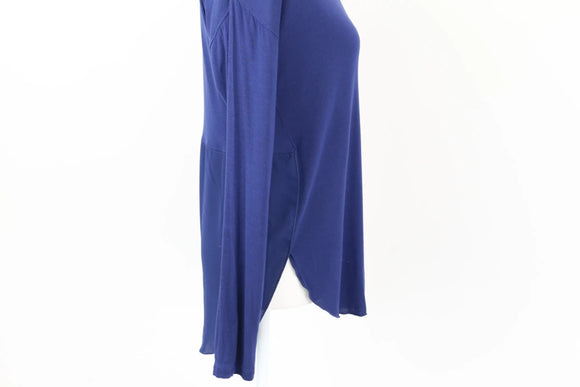 Midnight Blue Long-Sleeve V-Neck Top | Size XS | Pre-Loved