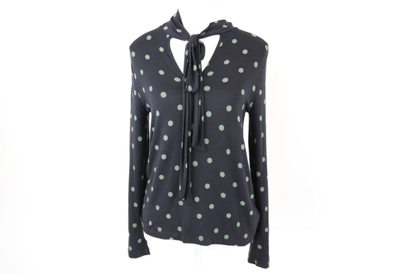 M&S Navy Green Polka Dot Blouse | Size 8 | Pre-Loved