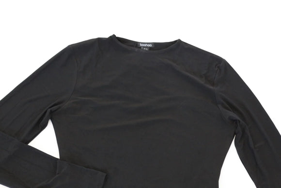 Black Long-Sleeve Bodysuit – Size 16 | Thrift Finds