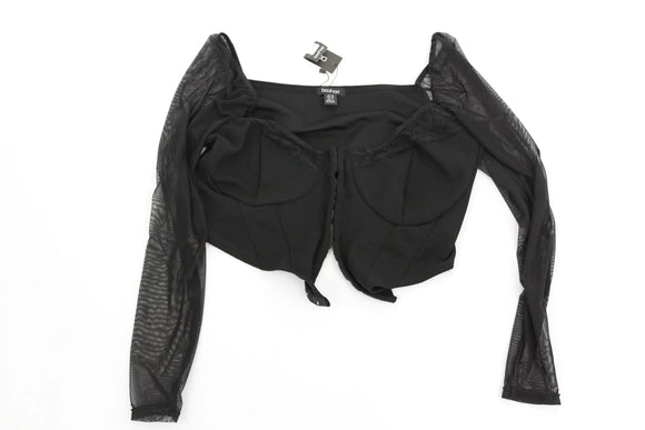 Black Cropped Lace Corset Top – Size 20 | Brand new