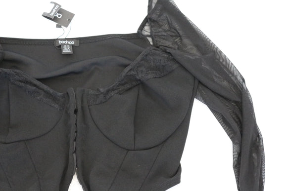 Black Cropped Lace Corset Top – Size 20 | Brand new