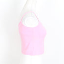 Pink Ribbed Strappy Cropped Cami Top | Size M | Pre-Loved-2