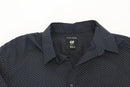H&M Navy Open Polka Dot Shirt | Size L | Pre-Loved-3