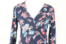 Woolworths Navy Floral Wrap Top | Size S | Pre-Loved-2