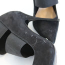 Schultz Black Suede Pointed-Toe Heels with Elastic Accents - Size 39-3