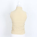 Beige Sleeveless Ruched Poloneck Top | Size S | Pre-Loved-4