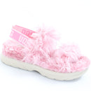 UGG Pink Fluffy Slingback Slippers, Size 38 (New)-1