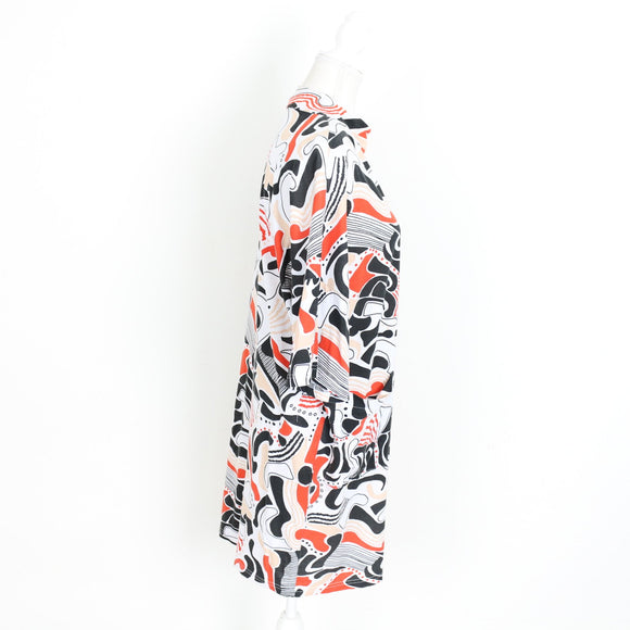Monki Abstract Print T-Shirt Dress – Black, White & Red | Size XS | Pre-Loved
