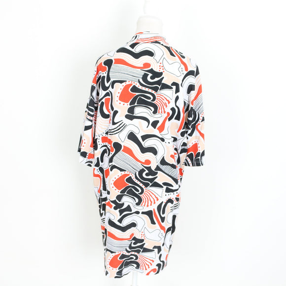Monki Abstract Print T-Shirt Dress – Black, White & Red | Size XS | Pre-Loved
