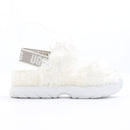 UGG White Fluffy Slingback Slippers, Size 38 (New)-1