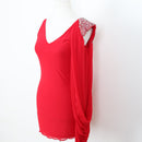 Monai Red Sequin-Shoulder Bodycon Mini Dress | Size S | Brand New-2