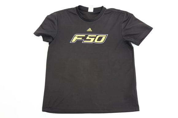 Adidas F50 Black Athletic Top | Yellow Accents | Size L | Pre-Loved