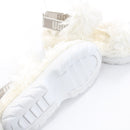 UGG White Fluffy Slingback Slippers, Size 38 (New)-5