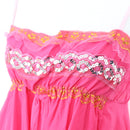 Pink Sequin Strappy Fairy-Hem Top | Size L | Pre-Loved-3