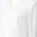 White Striped Long-Sleeve Button-Up Shirt | Size XS | Pre-Loved-2