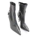 Genuine Leather Pointed-Toe Ankle Boots - Size 40-2