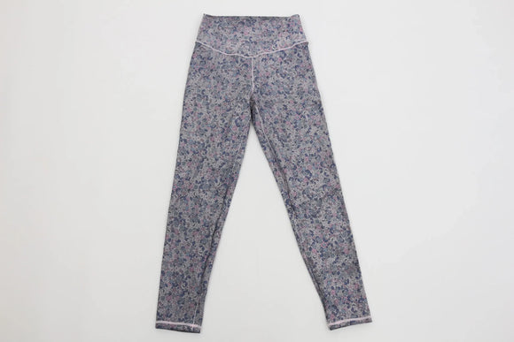 Purple Floral Print Tights – Size S | Thrift Finds