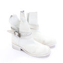 Diesel White Genuine Leather Western Ankle Boots with Buckle, Size 38-6