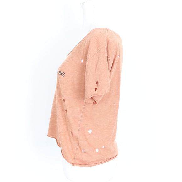 Marc Jacobs Peach Logo Scoop-Neck T-Shirt | Size S | Pre-Loved