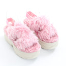 UGG Pink Fluffy Platform Slingback Slippers, Size 38-3