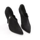 Schutz Black Suede Pointed-Toe Stiletto Shoe Boots with Side Zip, Size 38-2