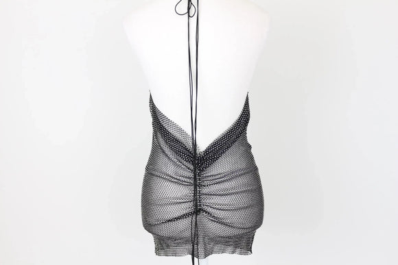 Black Diamond Lace-Up Mini Dress – Size S | Thrift Finds