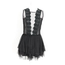 Black Lace & Tulle Mini Dress – Sheer Bodice | Size M | Pre-Loved-1