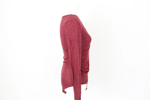 Maroon Knitted Wrap Bodysuit – Size S | Thrift Finds