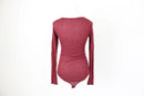 Maroon Knitted Wrap Bodysuit – Size S | Thrift Finds-4