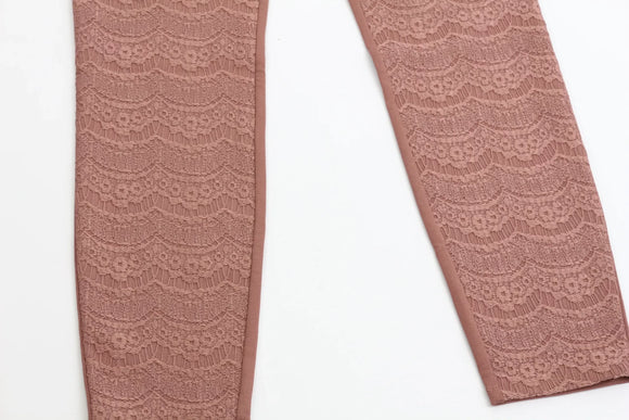 Dusty Pink Lace Tights – Size S | Brand new