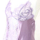 Lilac Satin & Lace Babydoll Top – Crossover Back | Size S | Pre-Loved-2